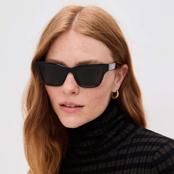 Gucci Women Sunglasses Black Grey Cat Eye GG1982S 001 NEW AUTHENTIC